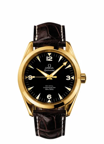 Omega Seamaster Aqua Terra 150M Co-Axial 39.2 Railmaster Yellow Gold / Brown Alligator 2603.52.37 (26035237)